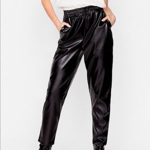 Never Worn Before Nasty Gal Faux Leather Jogers